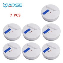 가스감지기 연기감지기 화재감지기 yupa co detector 85db 경고 독립 고감도 일산화탄소 센서 모니터링 알람 경고 홈 보안 보호, 7개