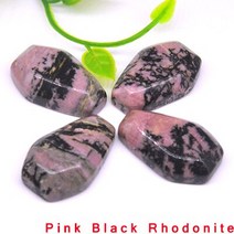 30mm 미니 관 동상 천연 석재 치유 크리스탈 마노 조각 된 공예 선물 룸 장식 Reiki 보석 Diy 쥬얼리 목걸이 펜던트, [01] 1pcs, [24] Pink Black Rhodonite