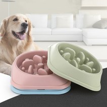 강아지 고양이 슬로우식기 비만방지 급체방지 그릇, 1비만방지그릇-블루, 쿠팡 본상품선택