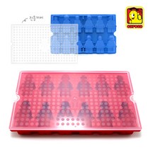 옥스포드 블럭 실리콘몰드+커버 (아이스트레이 초콜렛틀 쿠키틀 얼음틀), 미니 피규어(색상랜덤)