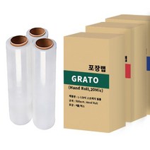 GRATO(그레이토) 1BOX 4EA 수입 스트레치필름 공업용랩 포장용 산업용, 18mc*350m