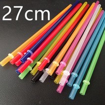 버블티빨대 스무디 요구르트 롱 23cm27cm 믹스 컬러 레인보우 플라스틱 빨대 25 개 BPA 프리 재 가능 하드 드링크 메이슨 병 텀블러 파티용, 27cm
