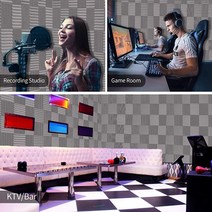 흡음패널 24 팩 1 인치 X 12 X12 방음 폼 패널 녹음 스튜디오 룸용 흡음 단열