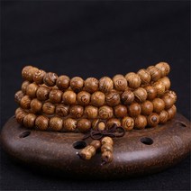 108배 염주 단주 향나무 보리수 묵주 불교 목걸이 pulseras 108 8, 갈색