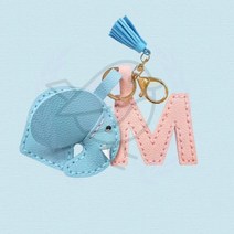 /가죽키링만들기 가죽 열쇠고리만들기 키홀더 1인 세트 +아펜시드몰, 블루