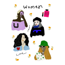Women ( 여자 드로잉 일러스트 칼선 스티커 )