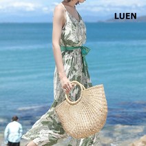 LUEN 데칼렌 점프수트 여성 여자 끈 나시 민소매 스트랩 데일리 캐주얼 플라워 꽃 무늬 패턴
