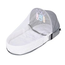 0-12개월용 침대 용 슬리퍼 접이식 다기능 용 여행용 침대, 면, 회색, 1개