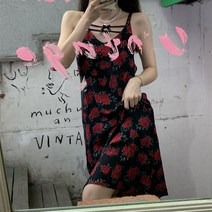 끈나시 뷔스티에원피스 약간 취함 야 로즈 클래식 여성 허리보정 슬림핏 플라워 A라인 롱 여름 2255036860