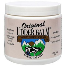 Unscented Original Udder Balm - Hypoallergenic Moisturizer for Dry Cracked Skin 16 Fl Oz Vegan Cr, 16 oz jar