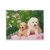 GHJ373514 *디아코니아* DIY 보석십자수 동물 귀여운리트리버 40X50, 단품