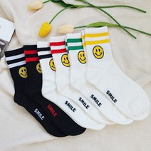 봉시스터즈 6켤레양말세트 스마일패션양말세트 발목양말 장목 중목 캐릭터 패션양말