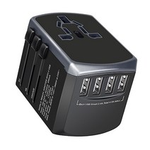 오빅 해외여행용 멀티어댑터 플러그 미국 유럽 아시아등 150여개국 호환 USB3포트 보관케이스포함, 어답터 실버