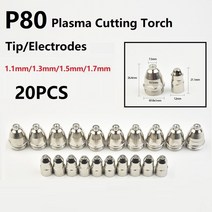 용접기 토치 절단기 10pcs 전극/노즐 이온 액세서리 P80 플라즈마 절단 60A 80A 100A CNC 팁 수공구, [04] 1 7mm, 04 1 7mm