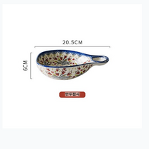 폴란드 그릇 프라카 폴란드 스타일 만두 세라믹 복고풍 식기 식초 미국 샐러드, 작은 데이지 약 500ml