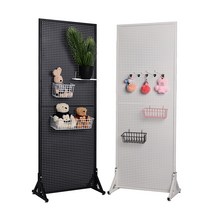 스탠드 타공 판 보드 걸이 후크 마음대로 가벽 선반 DIY 벽 걸이 홀더 장식 파티션, 화이트80X120개