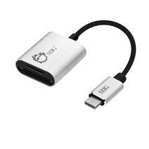 SIIG SD 및 마이크로 SD용 USB 타입 C 2-in-1 카드 리더기 - 컴팩트 알루미늄 케이스 5Gbps 데이터 전송 속도 맥북 프로 크롬북 픽셀/픽셀북 삼성 갤럭시 S8