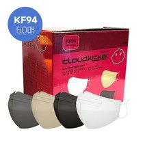 새부리형 키커 대형 50매 KF94 마스크 4color 클라우드, 블랙