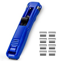 금속 클립 푸시 클리퍼 최신 스테이플러 종이 고정 정리 재사용 가능한 휴대용 클램프 손상되지 않음, [03] Blue