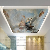 방음부스 가정용방음부스사용자 정의 매머드 벽화 소파 지붕 배경 3D 벽지 거실 침실 패션 천장 유화 사진, 02 Fiber Canvas_01 1 ㎡