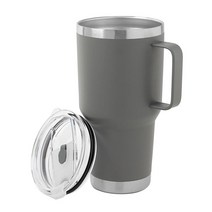 스텐 보온 보냉 손잡이 머그 컵 빨대 텀블러 밀폐뚜껑 850ml, 그레이