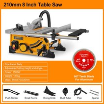 플런지쏘 원형전기톱 페스툴 LUXTER-테이블 톱 210mm 8 인치 목재 절단 연장 테이블이 없는 먼지 작업용, 09 Aluminum SKU