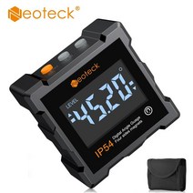 오토레벨기 측량레벨기 레이저거리측정기 레이저수평기 Neoteck 4 측면 자석 디지털 베벨 상자 각도기 레벨, 01 Black