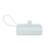 로롬 일체형 도킹형 듀얼 무선 미니 보조배터리 4500mAh, 화이트(메인C타입+보조8핀)