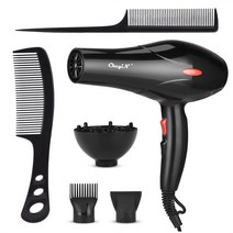 CkeyiN-강력한 저소음 전기 헤어 드라이어 냉온풍 3 단계 온도 조절 2 속도 노즐 2200W 220V, [01] CF016H, [01] EU, 01 CF016H_01 EU