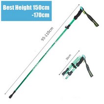 등산스틱 등산 스틱 금속 트레킹 폴 지팡이 캠프 액세서리 개폐식 자기 방어 하이킹 유행, 11 Green stick S1