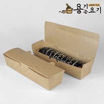 용기는요기 크라프트 일회용 종이 김밥 포장용기 ky 긴한줄 도시락 (800개)