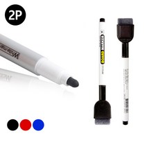 화이트보드 지우개 달린 자석 마카팬 2P 화이트보드마카, 검정