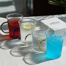 아일럽 카페 내열 강화 유리컵 머그컵 350ml 4컬러, 4. 옐로우골드