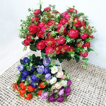 고급 작은 성묘 조화 꽃 산소 묘지 꽃 라넌큘러스, 090) 미니알륨부쉬(옐로우)