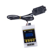 센서가있는 10A LCD 레일 디지털 디스플레이 서모 스탯 온도 습도 컨트롤러 듀얼 채널 릴레이 모듈 XY-DTH1, 하나, 하얀색