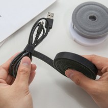 잘라쓰는 벨크로 이어폰 USB 줄 선 정리 케이블 타이 3P, 블랙+그레이+화이트