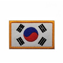 군대 군인약장 태극기 가방명찰 벨크로 패치 오렌지