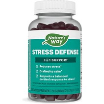 Natures Way Stress Defense 긴장 감소 약간 묽은 아쉬와 간다* B6 평상시 코트티솔 반응 지원* 라즈베리 맛 엷은 90강아지, 기본