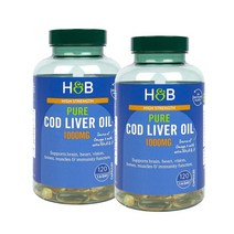 홀랜드앤바렛 코드 리버 오일 대구간유 1000mg 120캡슐 2팩 Holland & Barrett Cod Liver Oil