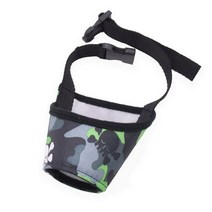 애견 유모차 개총구 조정 가능한 애완 동물 입 커버 골든 리트리버 안티 짖는 소형, 03 Green Camouflage_02 S