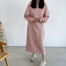 수니베 유이 심플 데일리 기모 후드 원피스 임산부 빅사이즈 캐쥬얼 등원룩