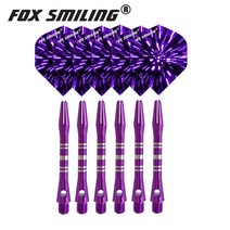 다트핀 다트플라이트 다트게임 폭스 스마일 41mm 알루미늄 다트 샤프트 및 다트 비행 세트 dardos feather leaves 다트 액세서리 세트 다트 보드 게임, 8-41mm 6 및 6