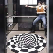 초대형 착시 매트 150X150cm 트릭아트 러그