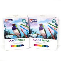 색연필 세트 24색 36색 컬러링 드로잉, 1개