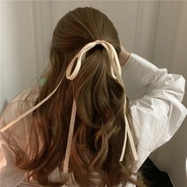 머리끈 고무줄 리본 포인트 롱 머리 포니테일 헤어집게 반묶음 올림묶음 데일리