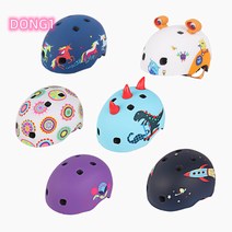 마이크로킥보드 악세사리 헬멧 디럭스 V3 3D 몬스터 공룡 Esyuse 증정, 4 피스 블루 M