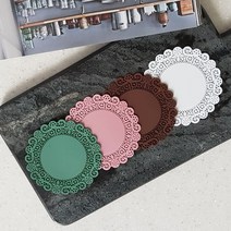 국산 미끄럼방지 실리콘 컵받침 카페 티코스터 찻잔, 사각 브라운