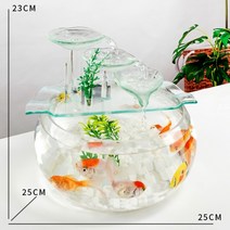 유리 분수대 미니 인공폭포 어항 조경 물고기 식물 개업선물 축하 인테리어, 99048-3단 인공 폭포 미니