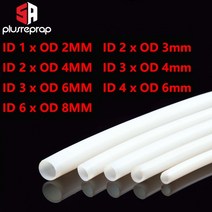 테프론튜브 테프론 호스 1meter 1mm 2mm 3mm 4mm 6mm 8mm 3d 프린터 부품 용 ptfe 튜브 파이프 bowden j-head 점적테이프, 아이디2mm 외경4mm, 검은색, 1개