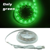 [LED TV 티비] LED 스트립 라이트 RGB 2835 유연한 램프 테이프 다이오드 USB 케이블 3 키 제어 dc5 v 1M 2M 3M 4M 5M 데스크 스크린 TV 배경 조, [02] Only green, [02] 2m